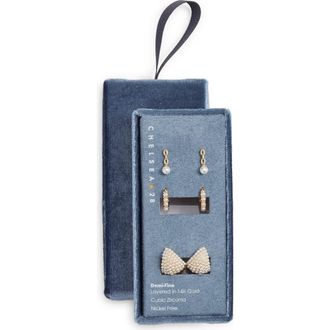 Chelsea28 3 Pairs of Demi Fine Faux Pearl Earrings in White- Gold at Nordstrom Rack