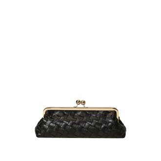 Twinset Clutches, female, Black, Size: ONE SIZE Handwoven Clutch
