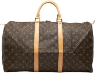 Louis Vuitton Pre-owned Keepall 50 - Dames - Vintage Weekendtas - Bruin - ONE Size - Leer - Vintage