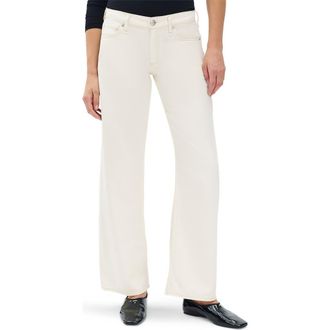 Rag & Bone Cam Featherweight Low Rise Relaxed Straight Leg Jeans in Ecru at Nordstrom, Size 33
