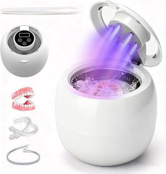 No Brand Limpiador Ultras&oacute;nico - Dispositivo De Limpieza - Limpieza De Pr&oacute;tesis Dentales - 6 L&aacute;mparas Uv - 210 Ml - Blanco