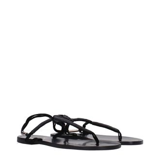 Isabel Marant Womens Black Leather Flip-Flop Sandals