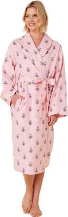 The Cats Pajamas Flannel Shawl Collar Robe in Queen Bee Pink at Nordstrom, Size Medium