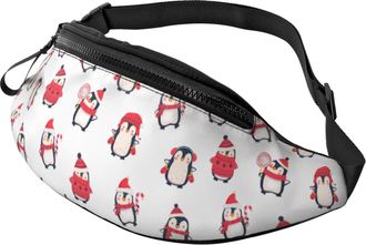 Generic Christmas Animals Cute Penguin Belt Bag Bum Bags Fashion Fanny Pack For Outdoors Hiking Marathon 14X35Cm