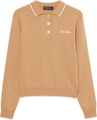 Brooks Brothers Poloshirt met lange mouwen - Beige
