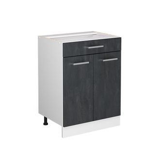 Vicco Mueble Bajo De Cocina R-line, Hormig&oacute;n Negro, 60 Cm Sin Encimera