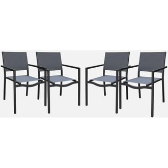 Sweeek Sweeek - Sedia da giardino impilabile in alluminio, set di 4