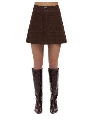 Tanya Taylor Fran Mini Skirt In Chocolate