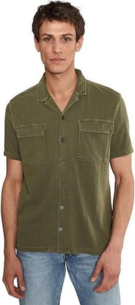 John Varvatos Amadora Camp Collar Shirt Mens Clothing Teakwood : 2XL, Cotton