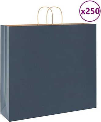 vidaXL Bolsas De Papel Con Asas 250 Uds Azul 54x15x49 Cm Vidaxl