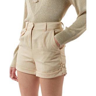 Silvian Heach Shorts a vita alta con risvolto - - Shorts - Donna - Beige - S