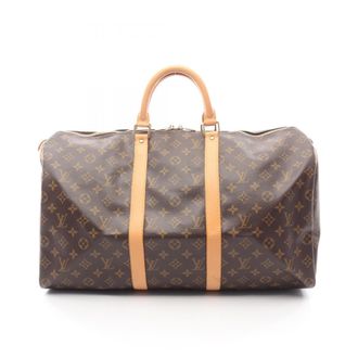 Louis Vuitton Brown Monogram Coated Canvas Leather Boston Bag (Pre-Owned)