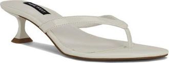 Nine West Cruise Kitten Heel Flip Flop in White at Nordstrom, Size 10