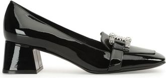 Sergio Rossi Twenty Buckle pumps - women - Kid Leather/Calf Leather/Leather - 40 - Black