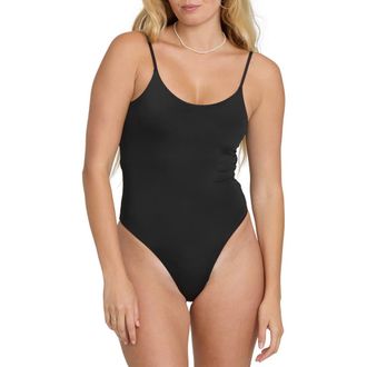 Billabong Sol Searcher Sloane One-Piece Swimsuit in Black Pebble at Nordstrom, Size X-Small