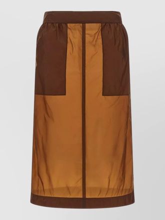 Saint Laurent nylon midi straight skirt