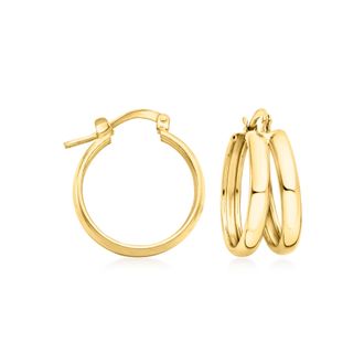 Ross-Simons Italian 18kt Gold Over Sterling Double-Hoop Earrings