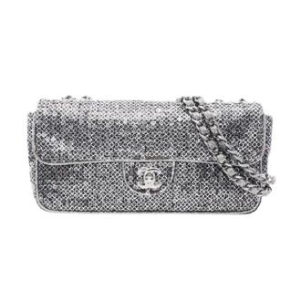 Chanel Borsa a spalla Pre-owned Coco Mark in pelle e paillettes - - Pre-owned - Donna - Grigio - ONE SIZE
