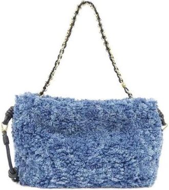 Loewe Pre-owned Flamenco Purse Medium Denim Shoulder Bag - Dames - Vintage Schoudertas - Blauw - ONE Size - Denim - Vintage