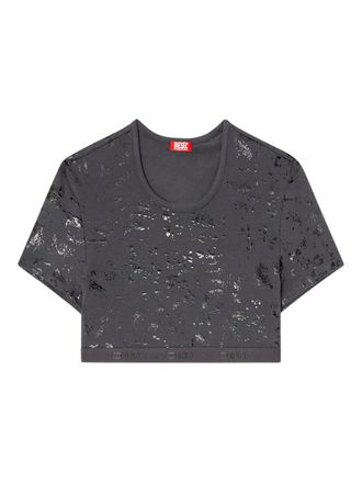 Diesel Irma-gft cropped top - women - Cotton/Elastane - M - Grey