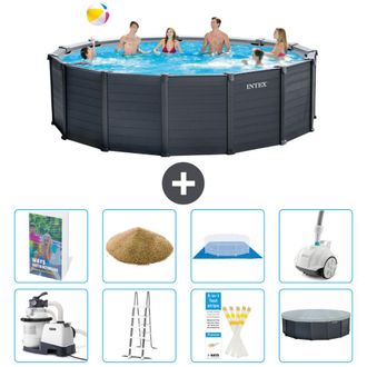 Intex Piscina Graphite Panel Redonda - 478x124 Cm - 9-piezas S611