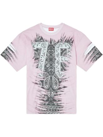 Diesel bandana-print T-shirt - men - Cotton - M - Pink