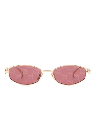 Gucci geometric-frame sunglasses - unisex - Metal - 55 - Gold