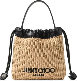 Jimmy Choo London Drawstring Pouch Top Handle - Dames - Schoudertassen - Beige - ONE Size - Tassen