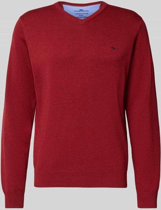 Fynch-Hatton Fynch-Hatton Strickpullover mit Logo-Detail in Dunkelrot, Größe XXL