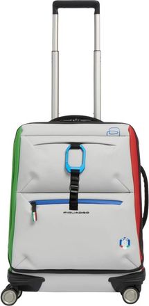 Piquadro Corner 2.0 Slim Water-Resistant 4-Wheel Cabin Suitcase - Heren - Handbagage koffer - Wit - ONE Size - Polyester - Koffers