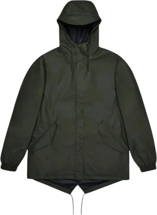 Rains Fishtail Jacket - Dames - Regenjassen - Groen - L - Leer - Jassen