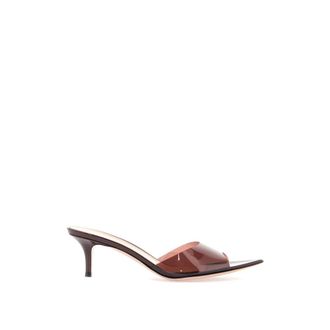 Gianvito Rossi Heeled Mules, female, Brown, Size: 7 US Glossy Stiletto Heel Sandals