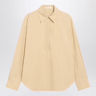 The Row Sand Colored Morgan Cotton Shirt