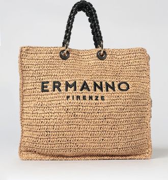 Ermanno Scervino Borsa Ashley Ermanno Firenze in rafia crochet con logo ricamato