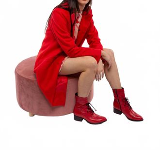 Astrid Candy Long Coat In Apple Red