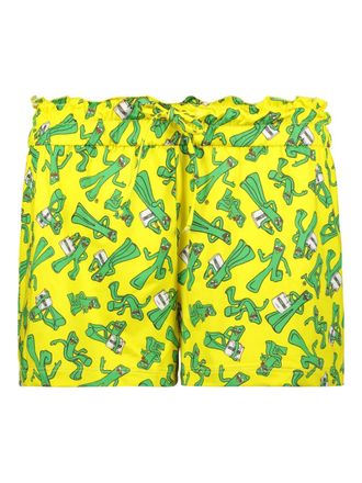 Moschino all-over print shorts - Yellow
