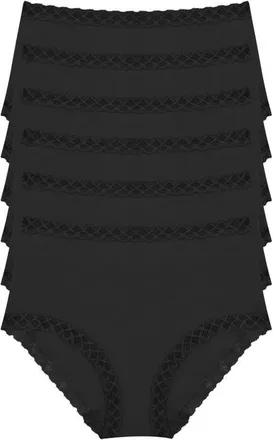 Natori Bliss 6-Pack Stretch Cotton Full Briefs in Black at Nordstrom, Size Xx-Large