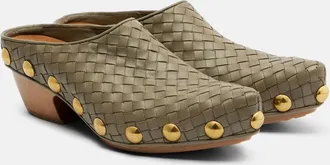 Bottega Veneta Gondola Intrecciato studded leather clogs
