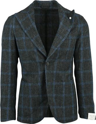 L.B.M. 1911 Green Linen Cotton Fitted Jacket