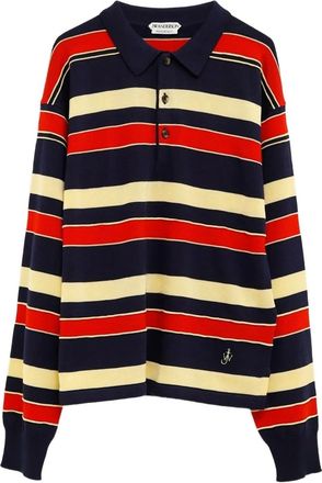 J.W.Anderson Polo a righe con ricamo - Blu