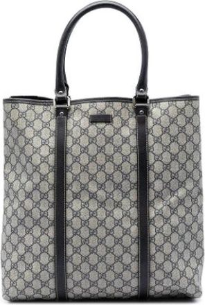 Gucci Pre-owned Vintage Canvas Tote - Dames - Vintage Shopper - Beige - ONE Size - Leer - Vintage