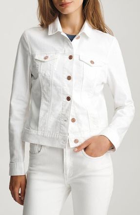 Mavi Samantha Denim Jacket in White Flex Blue at Nordstrom, Size Medium