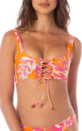 Maaji Jungle Groove Dazzle Bikini Top in Orange at Nordstrom Rack, Size Medium