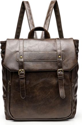 Generic Pu Leather Japanese Kawaii Backpack JK Uniform Backpack for Teenager Girl(Brown) (Dark Brown)