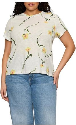 Sanctuary The Perfect T-Shirts Womens Clothing Lemon Meadow : LG (US 10-12), Cotton/Nylon/Spandex