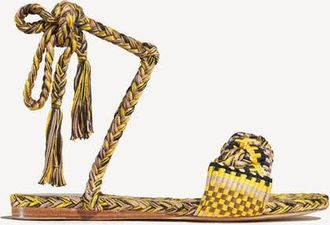 Amambaih Paula Strappy flat sandals in Yellow at Nordstrom, Size 40