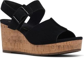 Clarks Sabina Dream Womens Wedge Shoes Black Suede : 9.5 B - Medium, Leather