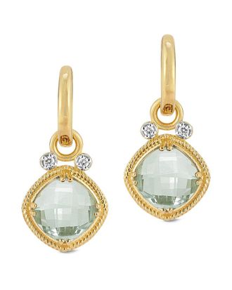I.Reiss Company 14K 3.64 Ct. Tw. Diamond & Green Amethyst Earrings