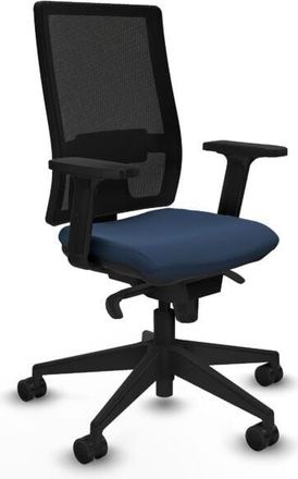 Piqueras y Crespo Piqueras Y Crespo - Horna sincro malla negra similpiel azul marino brazos 2D base piramidal ruedas 65mm nailon