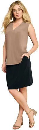 Roaman's Ultrasmooth Fabric V Neck Tank in Brown Sugar at Nordstrom, Size 16